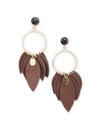 84679A WARM TONE PETAL EARRINGS CHOCOLATE