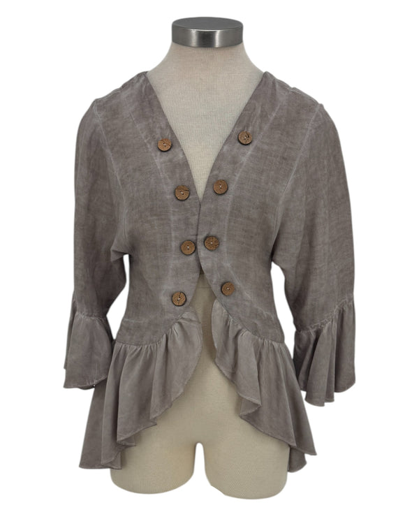 84824A-SHORT JACKET W/GATHERED FLOUNCE