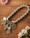 85639A SILVER CHARM CROSS BRACELET