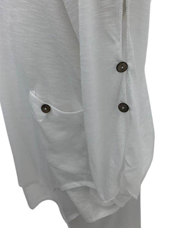 NEW LABEL 88545 2 POCKET TUNIC WHITE