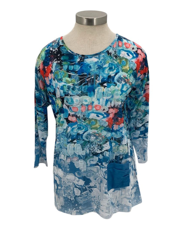 NEW LABEL 88567 PRINT TUNIC WITH POCKET