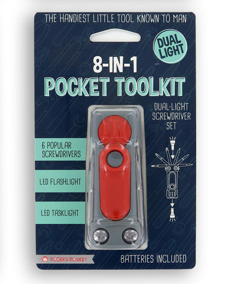 8TOOL 8 IN 1 POCKET TOOL SET RED