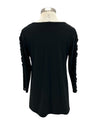 SEA & ANCHOR 9279 USA SHIRRED LONG SLEEVE TUNIC TOP BLACK