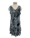 TANGO MANGO 9542 GEO PRINT V-NECK SLEEVELESS DRESS BLACK/WHITE