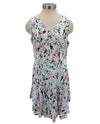 TANGO MANGO 9542 GEO PRINT V-NECK SLEEVELESS DRESS WHITE/PINK/BLCK