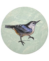 ABSORBENT CERAMIC BIRD COASTER NUTHATCH