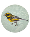 ABSORBENT CERAMIC BIRD COASTER WARBLER