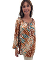 ABSTRACT PRINT BLOUSE OS