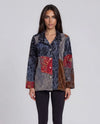ADORE 2726 DENIM VELVET FLOCK PATCHWORK JACKET