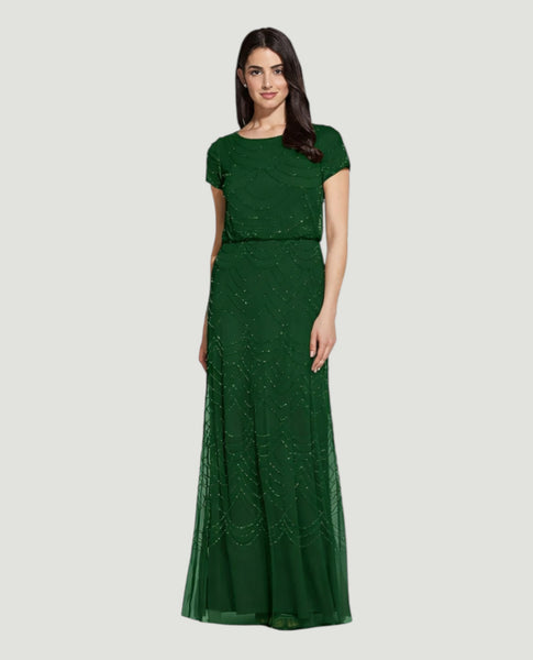 adrianna papell beaded dresses Pearl Beaded A-line Wedding Dress by Adrianna Papell 40301