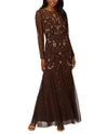 ADRIANNA PAPELL AD5E212393 LONG SLEEVE BEADED GOWN