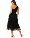 ADRIANNA PAPELL ADAE212332 ONE SHOULDER TULLE DRESS BLACK 0001 BACK