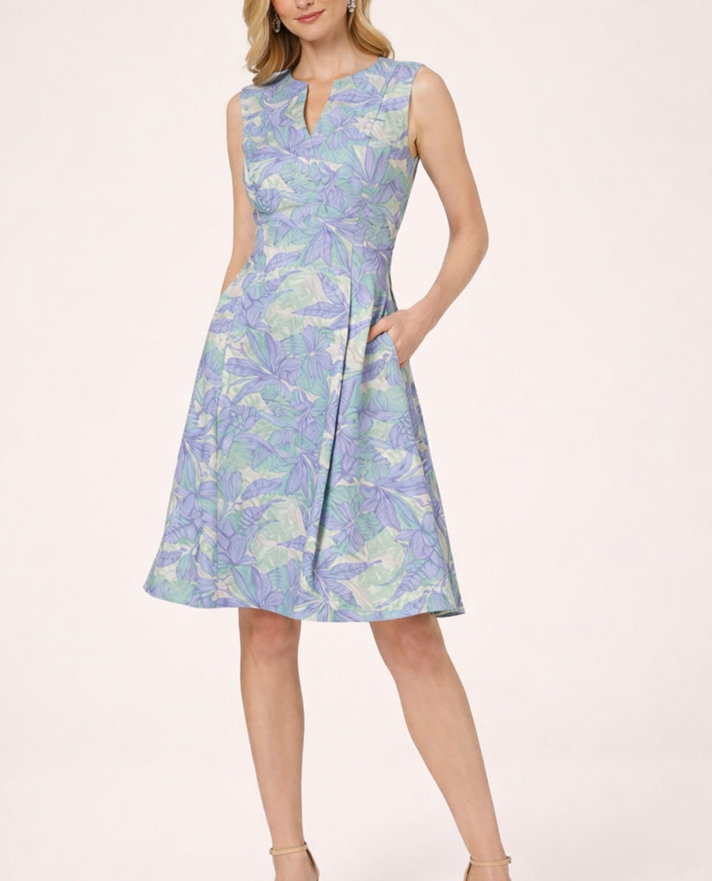ADRIANNA PAPELL AP1D105808 JACQUARD MIDI DRESS | Fit and Flare Dress