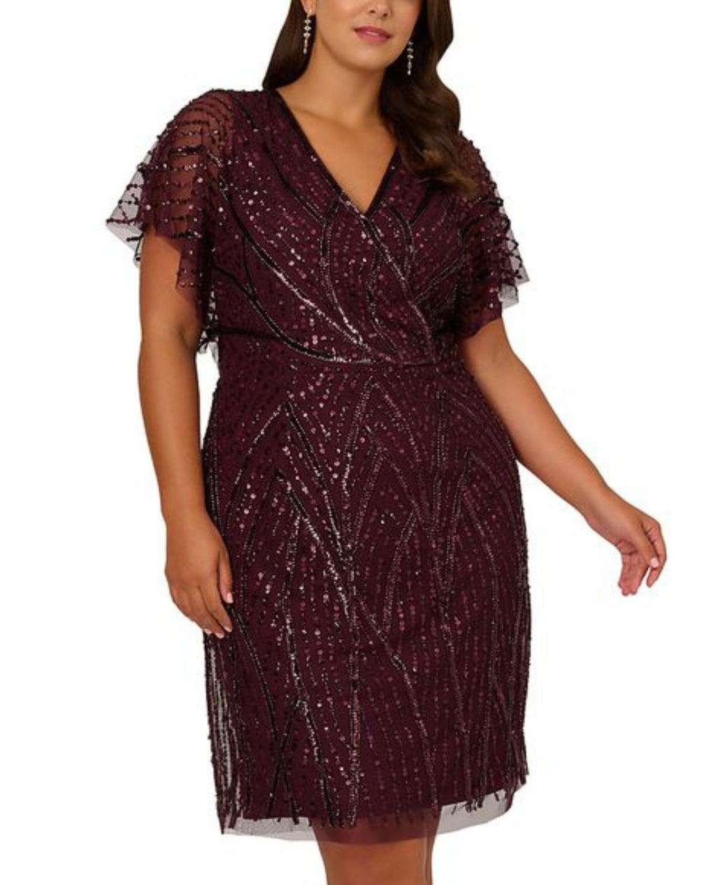 ADRIANNA PAPELL AP1E211543 BEADED DOLMAN DRESS