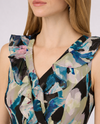 ADRIANNA PAPELL AP1E212185 FLORAL RUFFLE CHIFFON GOWN black multi 