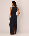 ADRIANNA PAPELL AP1E212284 SLEEVLESS JAQUARD GOWN NAVY