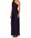 ADRIANNA PAPELL AP1E212478 ONE SHOULDER METALLIC GOWN BLACK/AMETHYST