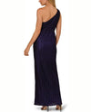 ADRIANNA PAPELL AP1E212478 ONE SHOULDER METALLIC GOWN BLACK/AMETHYST BACK