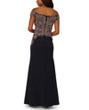 ADRIANNA PAPELL AP1E212563 OFF SHOULDER BEADED SEQUIN GOWN MIDNIGHT ROSE BACK
