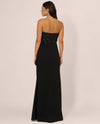 ADRIANNA PAPELL AP1E212614 STRAPLES BEADED MESH GOWN BLACK BACK
