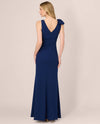 ADRIANNA PAPELL AP1E212655 MERMAID CREPE DRESS NAVY BACK