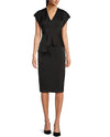 AIDAN MATTOX MD1E208686 CREPE/SATIN MIDI DRESS black