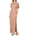AIDAN MATTOX MD1E204761 BEADED FRINGE GOWN ROSE GOLD