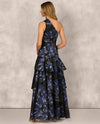 AIDAN MATTOX MD1E209783 ONE SHOULDER GOWN metallic navy back