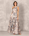 AIDAN MATTOX MD1E209791 PRINT JAQUARD ONE SHOULDER GOWN