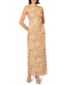 AIDAN MATTOX MD1E209820 EMBROIDERED MESH FLORAL GOWN BEIGE
