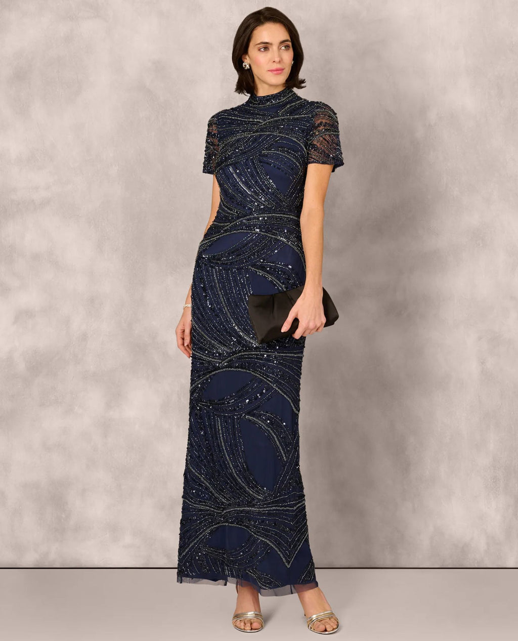 AIDAN MATTOX MD1E209829 BEADED MOCK GOWN