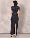 AIDAN MATTOX MD1E209829 BEADED MOCK GOWN DARK NAVY BACK