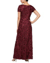 ALEX EVENINGS 112788 SOUTACHE GOWN merlot