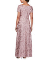 ALEX EVENINGS 112788 SOUTACHE GOWN rose