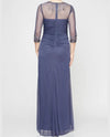 ALEX EVENINGS 132833 BEADED ILLUSION MESH SHEATH GOWN VIOLET BACK