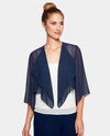 ALEX EVENINGS 370213 HANKY SHORT BOLERO NAVY