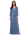 ALEX EVENINGS 81321037 PLEATED SHIMMER GOWN dusty blue