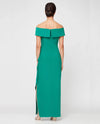 ALEX EVENINGS 81351528 OFF SHOULDER JERSEY GOWN JADE BACK