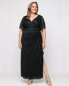 ALEX EVENINGS 8433119 SHIMMER PEARL TRIM GOWN black