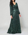 ALEX EVENINGS 84961012 WOMENS SEQUIN GOWN emerald green