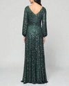 ALEX EVENINGS 84961012 WOMENS SEQUIN GOWN emerald green back