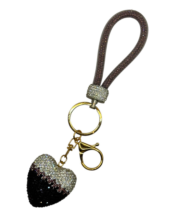 AM1205 HEART KEYCHAIN W/TASSEL purple