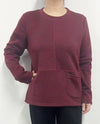 CREATION AM502 ROUND NECK LEFT POCKET TOP SANGRIA