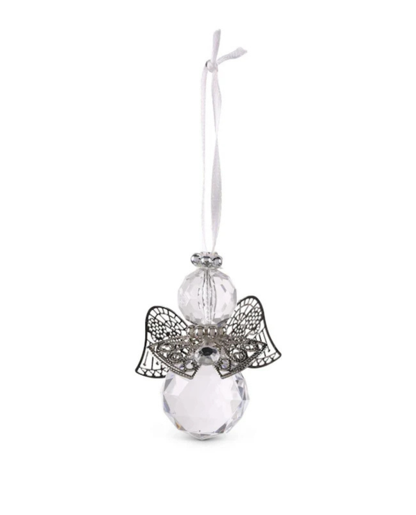 ANGEL ORNAMENTS WMETAL WINGS 53740A ROUND FACETED