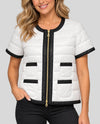 ANORAK MA90012 WHITE/BLACK PUFFER SHORT SLEEVE JACKET