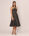 ADRIANNA PAPELL AP1D105713 DOT MIKADO HALTER DRESS BLACK/IVORY