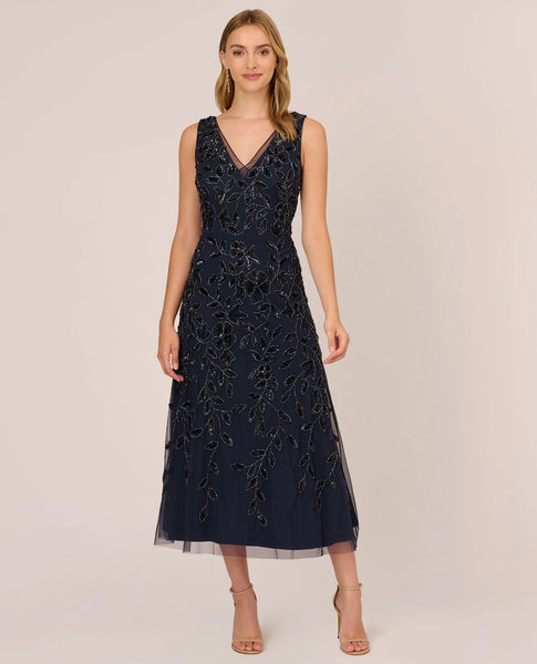 ADRIANNA PAPELL AP1E211056 ANKLE LENGTH BEADED GOWN ADRIANNA PAPELL AP1E211056 ANKLE LENGTH BEADED GOWN