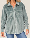 APANA AF4895 VELOUR CORD BIG SHIRT stormy