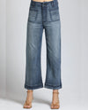 APNY B168 CROPPED WIDE LEG PANT WITH POCKETS INDIGO
