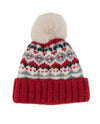 ASPEN FAIR ISLE POM BEANIE CRANBERRY